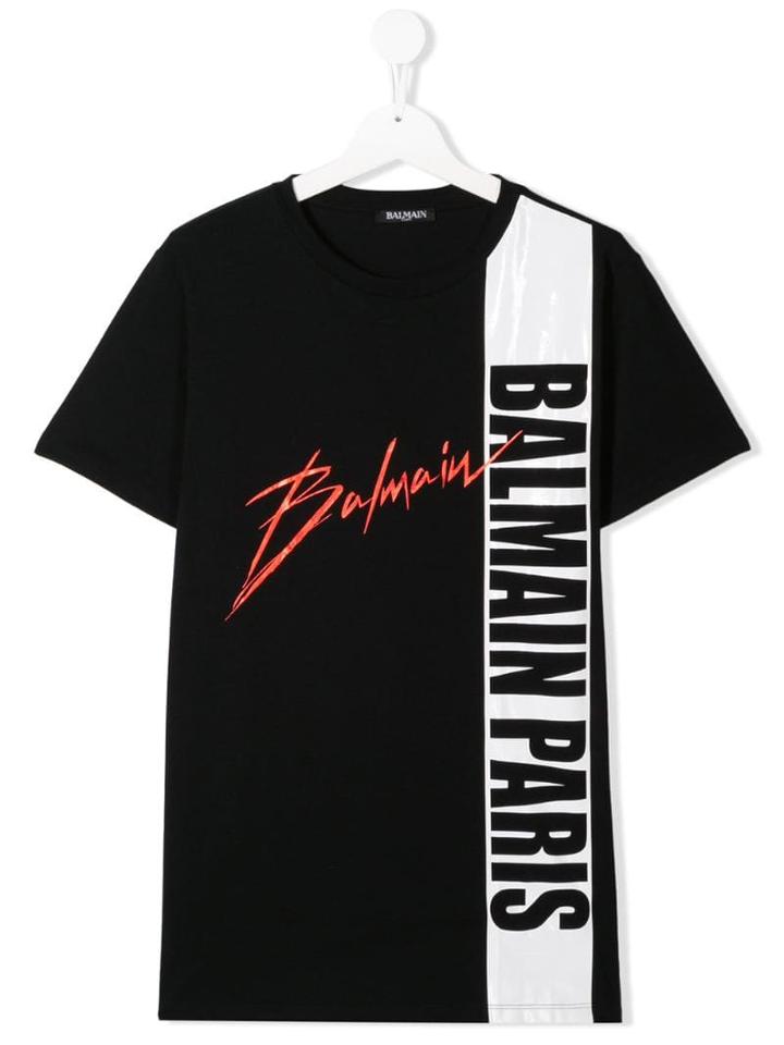 Balmain Kids Signature Logo T-shirt - Black