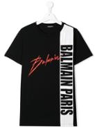 Balmain Kids Signature Logo T-shirt - Black