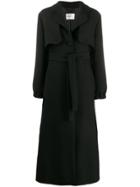 Be Blumarine Lapel Long Coat - Black