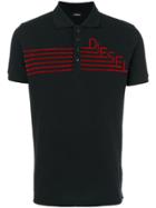 Diesel Logo Embroidered Polo Top - Black