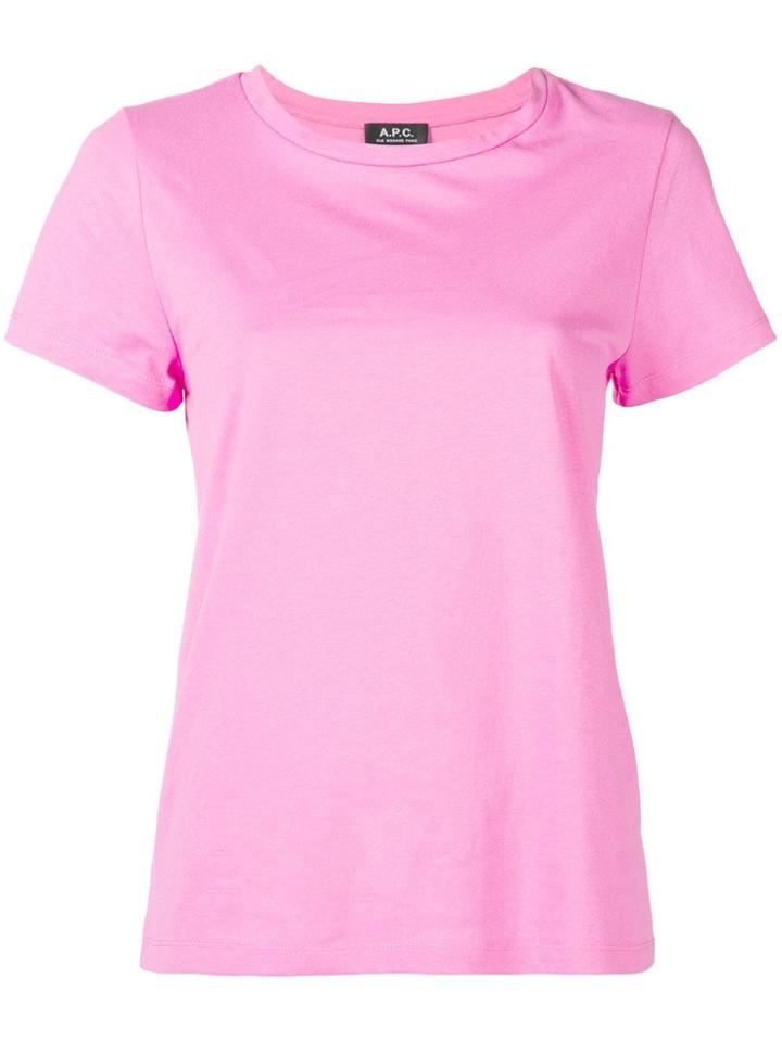 A.p.c. Round Neck T-shirt - Pink & Purple