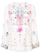 Figue Julie Embroidered Peasant Blouse - Multicolour