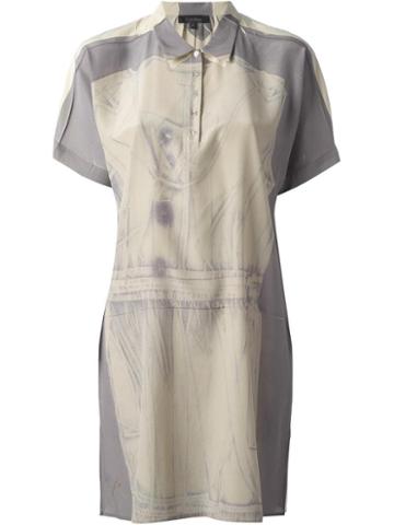 Acote Creased Print Shirt Dress