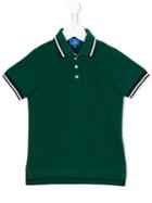 Fay Kids - Contrast Striped Trim Polo Shirt - Kids - Cotton - 2 Yrs, Green