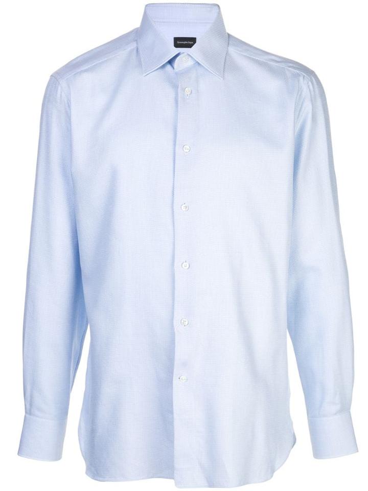 Ermenegildo Zegna Plain Button Shirt - Blue