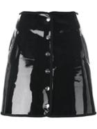 Iceberg Front Button A-line Skirt, Women's, Size: 38, Black, Cotton/polyurethane/polyester/cupro