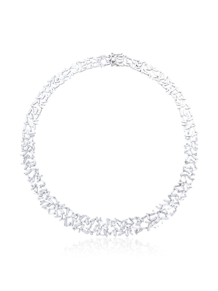 Suzanne Kalan Baguette Diamond Necklace - Metallic