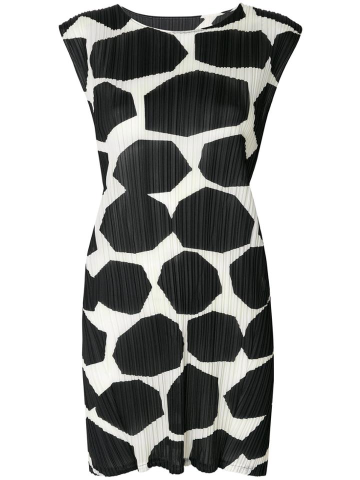 Pleats Please By Issey Miyake Pleated Dot Pattern Top - Black