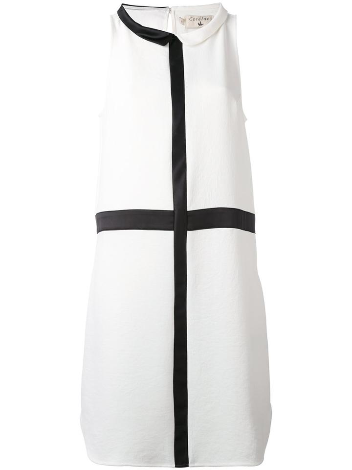 Cotélac - Contrast Shift Dress - Women - Cotton/polyester - 1, White, Cotton/polyester