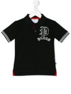Philipp Plein Kids Diamante Skull Back Polo Shirt, Boy's, Size: 12 Yrs, Black