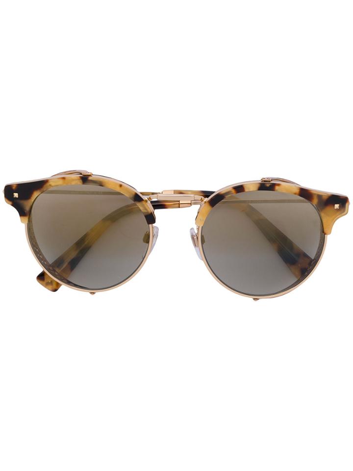 Valentino Eyewear Round Winged Sunglasses - Metallic