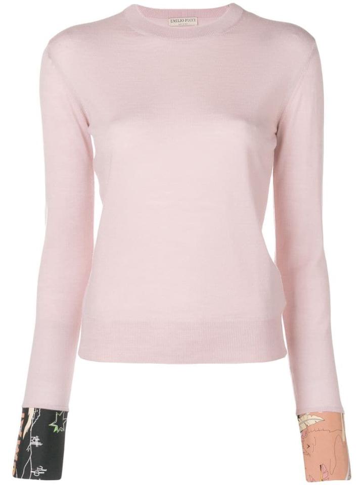 Emilio Pucci Silk Cuffed Crew Neck Sweater - Pink