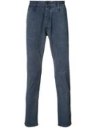 Denham Distressed Effect Jeans, Men's, Size: 33/32, Blue, Cotton/spandex/elastane