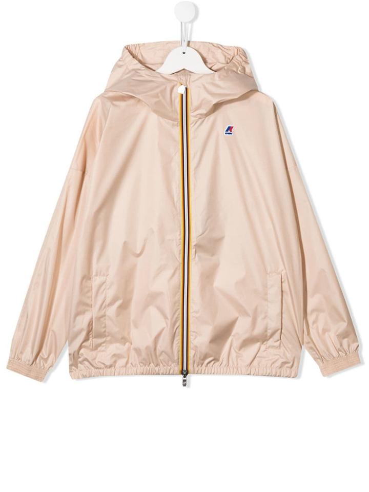 K Way Kids Mary Poly Hooded Jacket - Neutrals