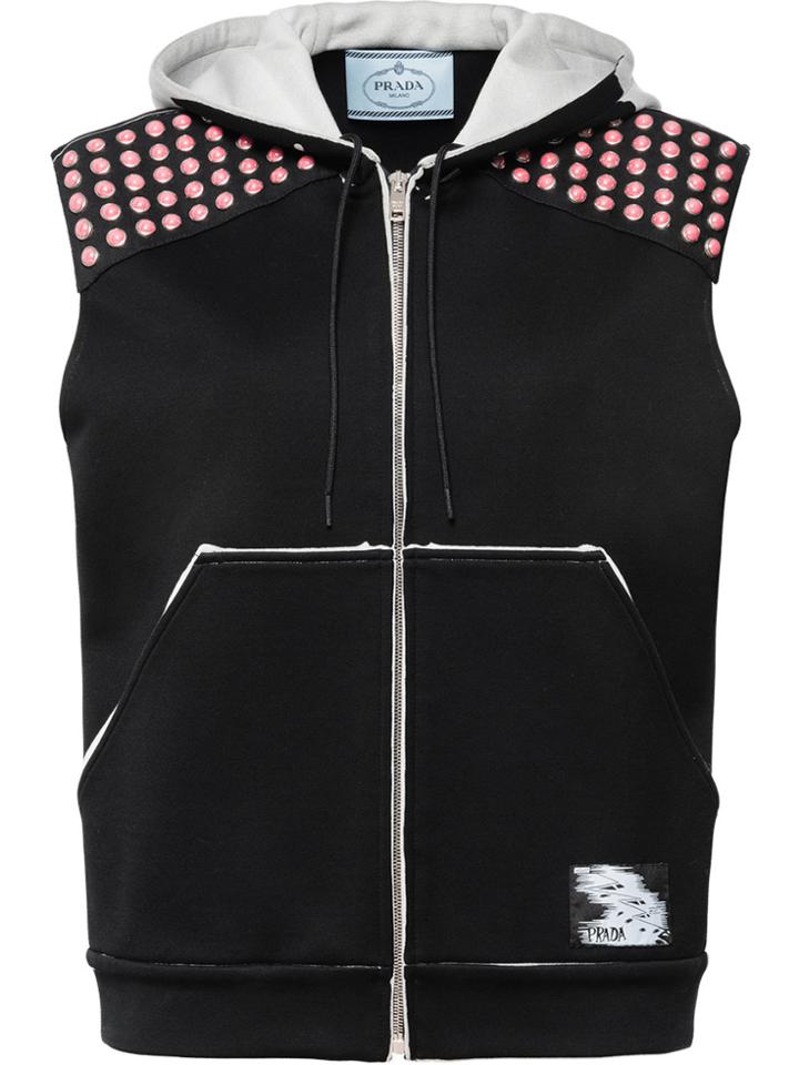 Prada Sleeveless Studded Jacket - Black