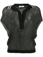 Lanvin Short Sleeve Knitted Blouse - Black