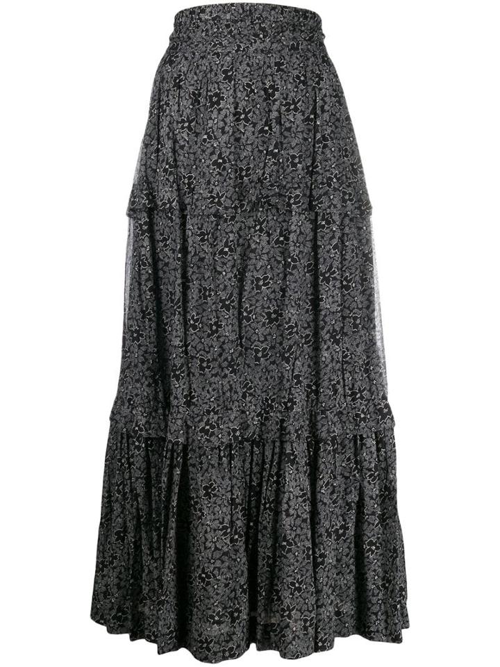 Isabel Marant Étoile Floral Print Maxi Skirt - Black