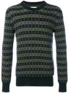 Maison Margiela Patterned Knit Crew Neck Sweater - Black