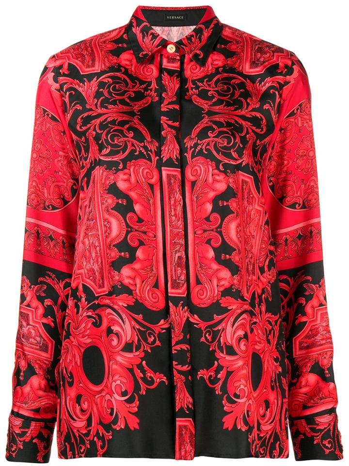 Versace Barocco Print Shirt - Red
