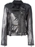 Htc Hollywood Trading Company Eyelet Embellished Biker Jacket