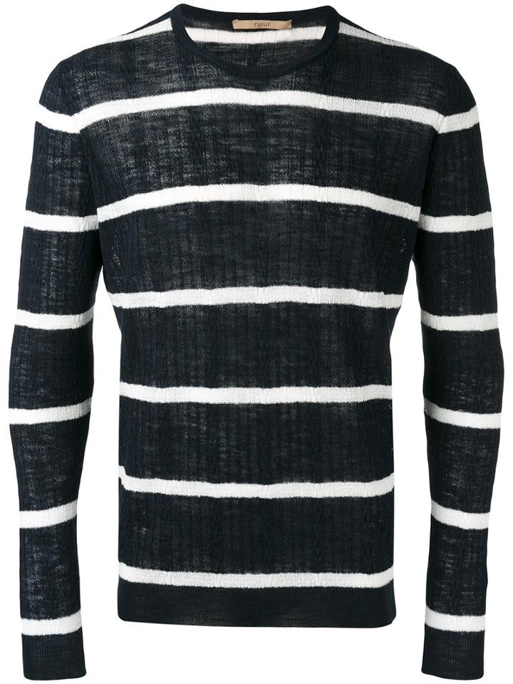 Nuur - Striped Jumper - Men - Cotton/linen/flax/polyester - 50, Blue, Cotton/linen/flax/polyester
