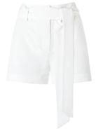 Giuliana Romanno Tie Fastening Shorts, Women's, Size: 42, White, Viscose/linen/flax/polyester