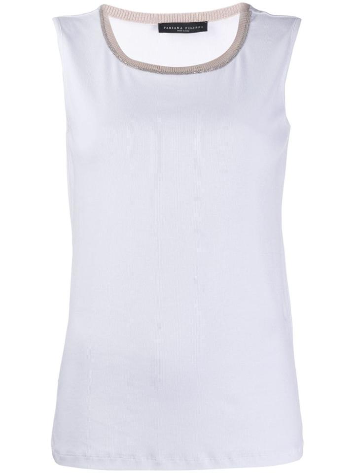 Fabiana Filippi Embellished Tank Top - White