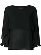 Steffen Schraut Cuff Detail Tiered Top - Black