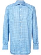 Kiton Checked Long Sleeved Shirt - Blue