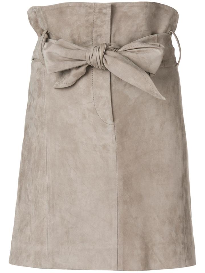 Iro Bow Tie High Waisted Skirt - Nude & Neutrals