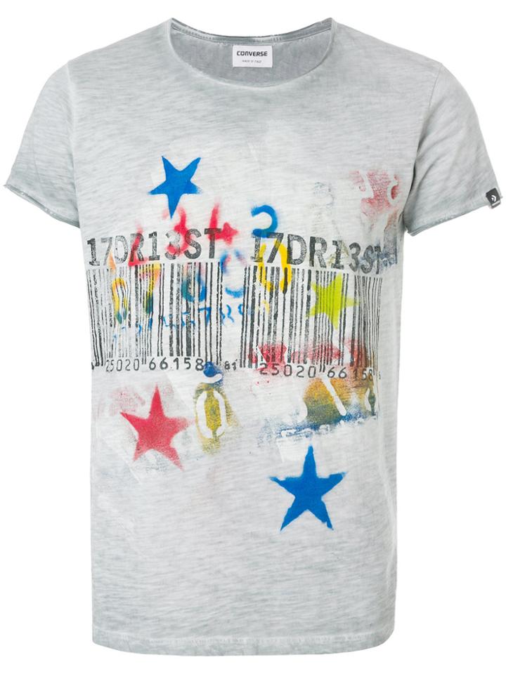 Converse Bar Code Star Print T-shirt - Grey