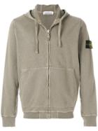 Stone Island Zip-up Hooded Sweatshirt - Grey