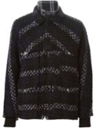 Sacai Reversible Woven Jacket, Men's, Size: 3, Black, Cotton/acrylic/wool