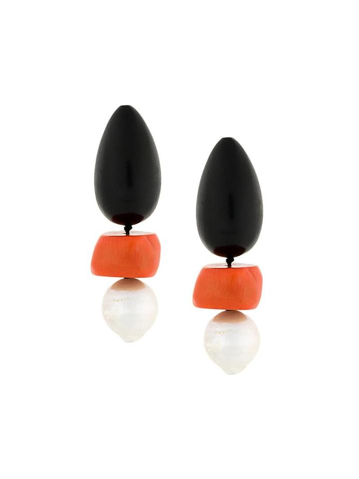 Monies Triple Shape Earrings, Women's, Orange