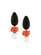 Monies Triple Shape Earrings, Women's, Orange