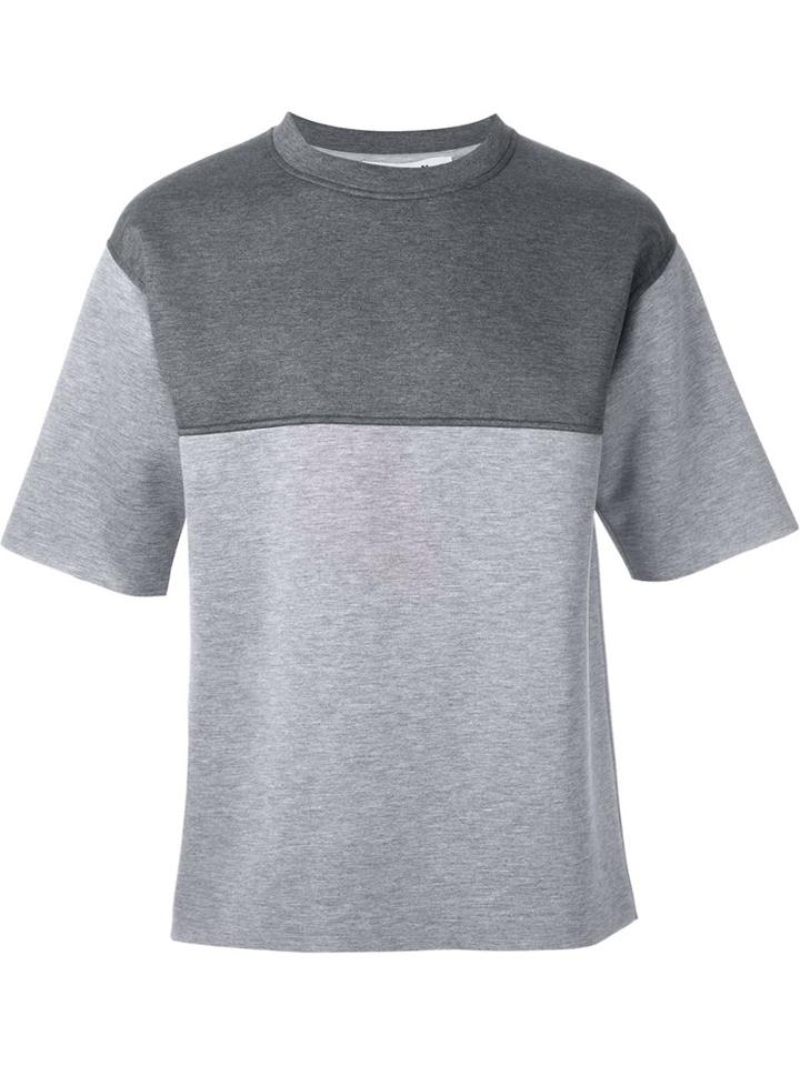 Marni Panelled Boxy T-shirt, Men's, Size: 50, Grey, Viscose/polyurethane