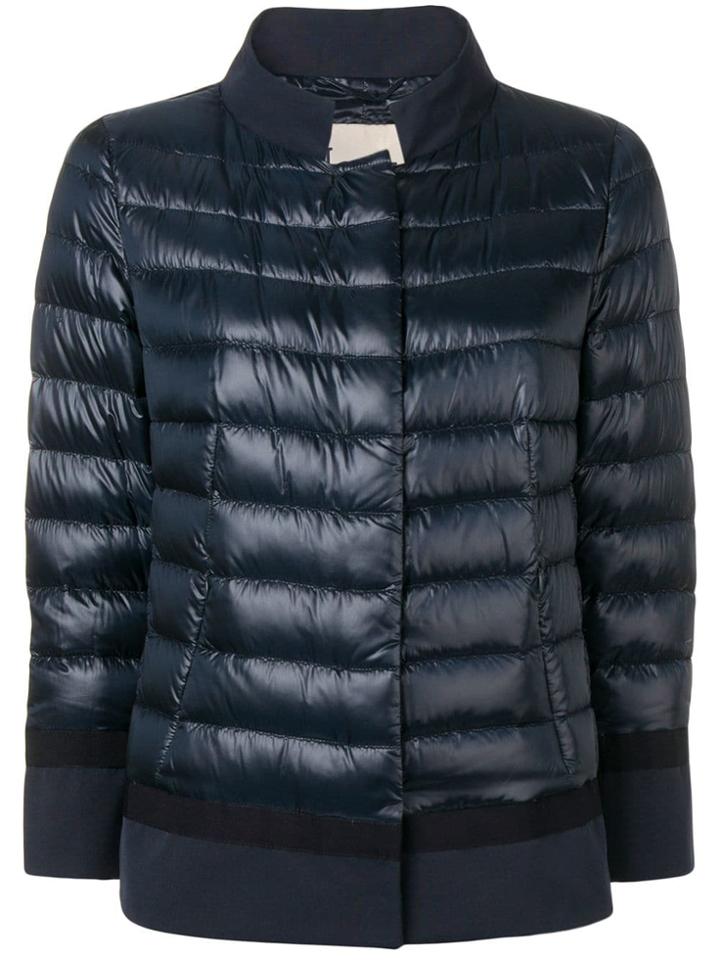 Herno Contrast Border Puffer Jacket - Blue