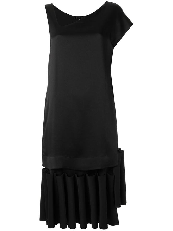 Gloria Coelho - Ruffled Dress - Women - Polyester/acetate - G, Black, Polyester/acetate