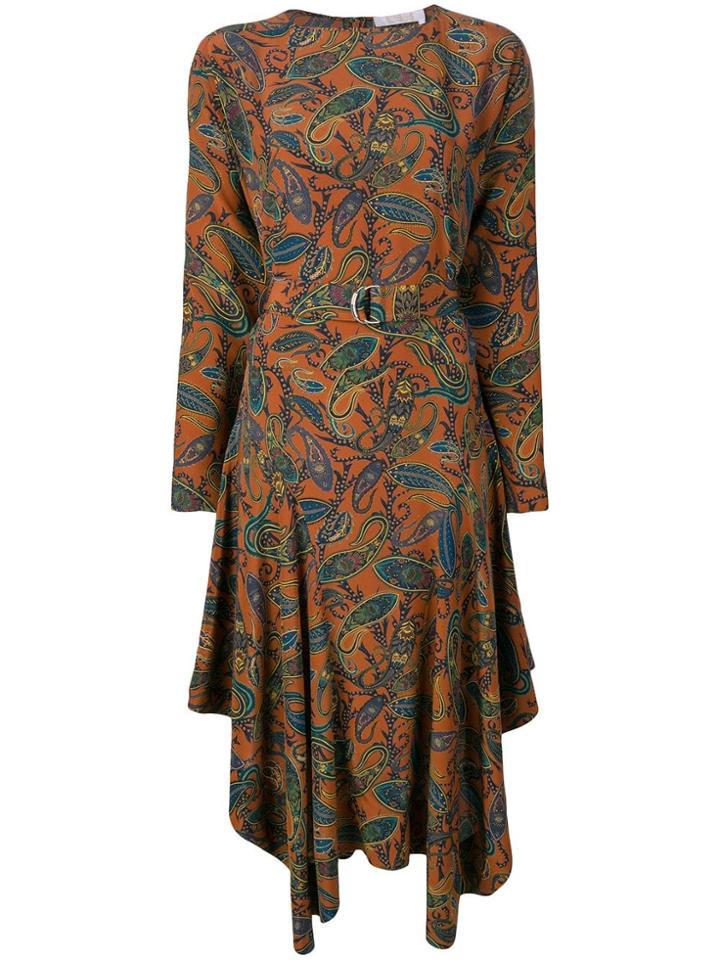 Chloé Paisley Midi Dress - Brown