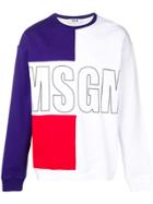 Msgm Colour Block Sweatshirt - White