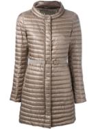 Herno Belted Padded Jacket, Women's, Size: 42, Brown, Feather Down/polyamide