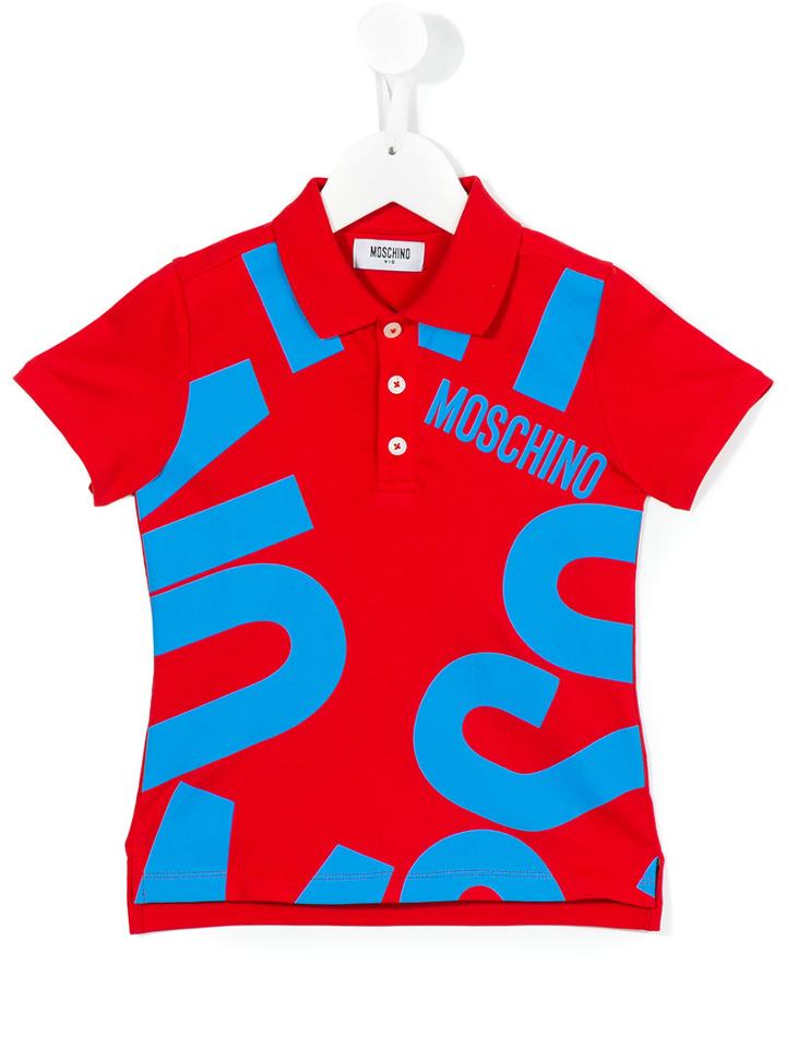 Moschino Kids Logo Print Polo Shirt, Boy's, Size: 6 Yrs, Red
