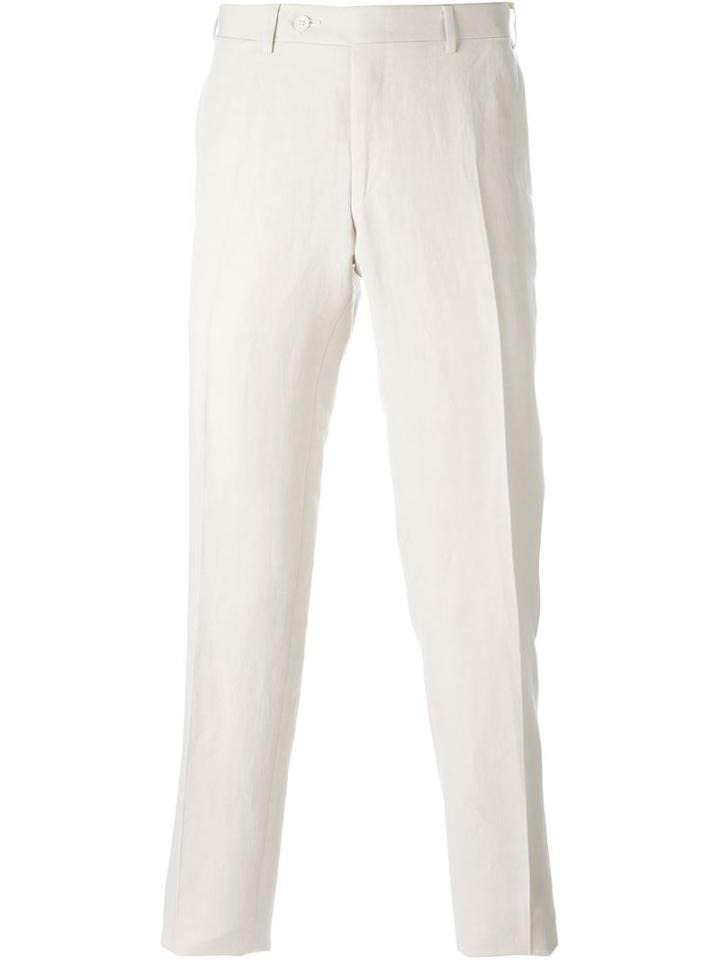 Canali Classic Chinos, Men's, Size: 50, Nude/neutrals, Silk/linen/flax