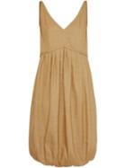 Burberry Linen Blend Bubble Hem Dress - Honey