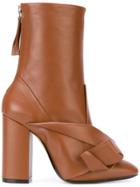 No21 Bow Embellished Boots - Brown