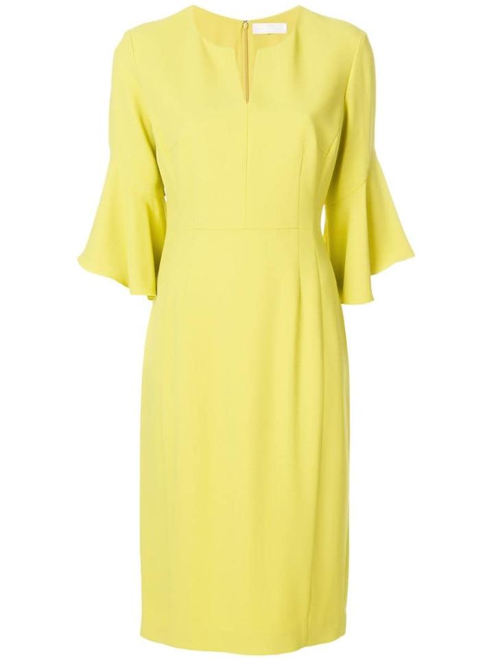 Mantu Bell Sleeve Mid-length Dress - Yellow