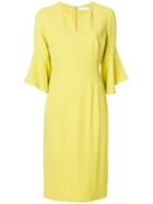 Mantu Bell Sleeve Mid-length Dress - Yellow