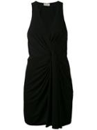 Saint Laurent - Ruched Waist Dress - Women - Silk/viscose - 36, Black, Silk/viscose