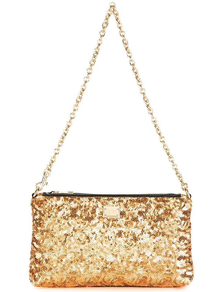 Dolce & Gabbana Sequin Clutch, Women's, Grey, Pvc