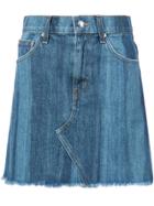 Derek Lam 10 Crosby Cleo Mini Skirt Medium Pinto - Blue